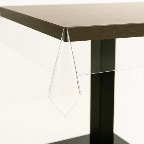 Transparente PVC Tischdecke elastisch viele Varianten durchsichtige Tischfolie Abwaschbar Wasserdicht Tischschutz Plastik Kunststoff Tischdecke ideal für Partys Garten UVM. (140x160cm Eckig) von MelyshaHome