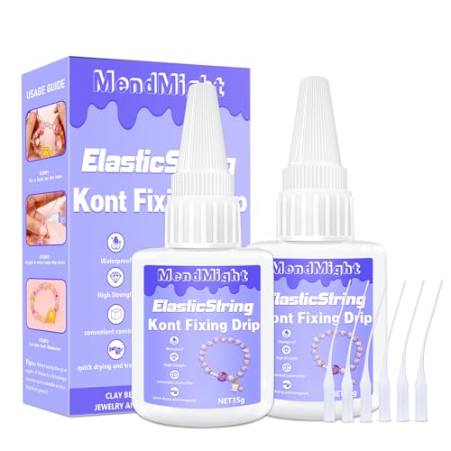 Armbandschnur, professionelle elastische Schnur, Knotenbefestigung, Tropfen, 70 g, transparenter Armbandkleber, hält dehnbare Armbandschnur perfekt gebunden für Tonperlen, Schmuckherstellungszubehör Armbandschnur, professionelle elastische Schnur, Knotenbefestigung, Tropfen, 70 g, transparenter Armbandkleber, hält dehnbare Armbandschnur perfekt gebunden für Tonperlen, Schmuckherstellungszubehör von MendMight