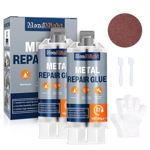 Metall-Reparatur-Epoxid-Kleber, 160g Metallkleber extra stark, Geeignet für die Reparatur von Oberflächenrissen und -ausbrüchen in Metall, Edelstahl, Kunststoff, Holz, Keramik usw von MendMight