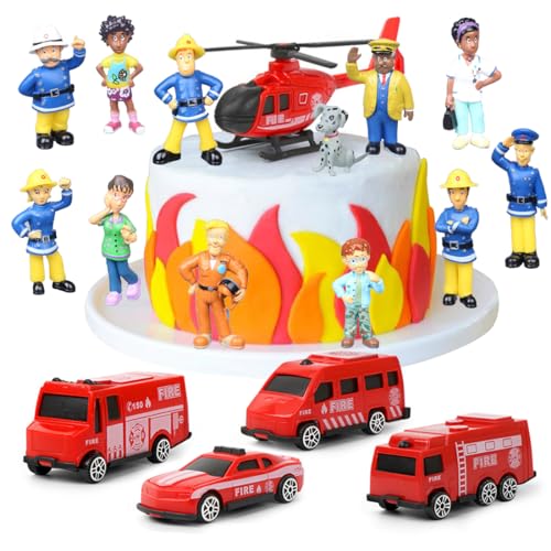 Feuerwehrmann Figuren, 17 Stück Feuerwehr Deko Kindergeburtstag, Kuchendeko Tortenfiguren, Feuerwehrmann Geburtstags, Tortenaufleger Feuerwehr Feuerwehrmann für Kinder Geburtstag Torten Deko Zubehör Feuerwehrmann Figuren, 17 Stück Feuerwehr Deko Kindergeburtstag, Kuchendeko Tortenfiguren, Feuerwehrmann Geburtstags, Tortenaufleger Feuerwehr Feuerwehrmann für Kinder Geburtstag Torten Deko Zubehör von Menelos