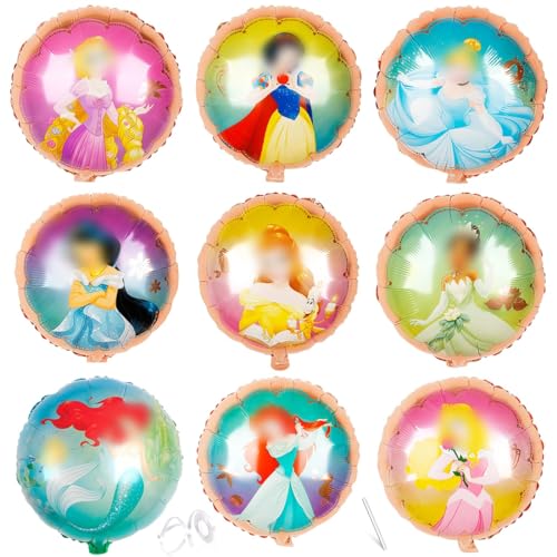 Geburtstag Luftballons Mädchen, 9 Stück Prinzessin Folienballon Kinder, Helium Ballons, Folienballon Geburtstag, Party Deko Kindergeburtstag Geburtstag Luftballons Mädchen, 9 Stück Prinzessin Folienballon Kinder, Helium Ballons, Folienballon Geburtstag, Party Deko Kindergeburtstag von Menelos
