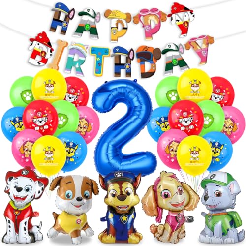 Patrol Geburtstag Deko 2 Jahre, Paw Dog Luftballons Kindergeburtstag, Hund Patrol Dog Blau luftballon 2 Geburtstag, Paw Ballon Dekoration, Happy Birthday Banner für 2 jahre Dog Patrol Party Patrol Geburtstag Deko 2 Jahre, Paw Dog Luftballons Kindergeburtstag, Hund Patrol Dog Blau luftballon 2 Geburtstag, Paw Ballon Dekoration, Happy Birthday Banner für 2 jahre Dog Patrol Party von Menelos