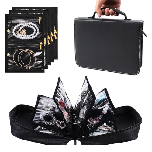 Meneng Reise-Schmuck-Organizer für Blogger: PU-Leder-Schmucktaschen-Aufbewahrungsbuch mit 130-poligen Samteinsätzen und verstellbaren Abschnitten – wasserdichte Hülle für Fotografie-Requisiten und Meneng Reise-Schmuck-Organizer für Blogger: PU-Leder-Schmucktaschen-Aufbewahrungsbuch mit 130-poligen Samteinsätzen und verstellbaren Abschnitten – wasserdichte Hülle für Fotografie-Requisiten und von Meneng