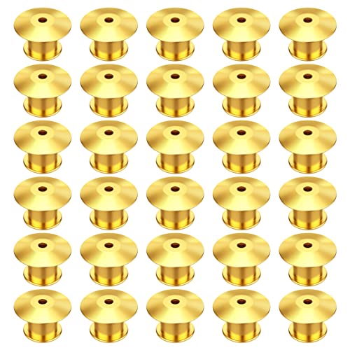Verschlussstifte Metall Pin Keepers Rücken Lock Verschluss für Schmuck Brosche Pins Namensschild Basteln DIY 30 Stück, Gold von MengH-SHOP