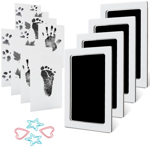 MengNi Baby Hand- und Fußabdruck-Tinten-Set mit 4 Stempelkissen und 8 Abdruckkarten, tintenloses Druck-Set für Familienandenken Mittel Schwarz MengNi Baby Hand- und Fußabdruck-Tinten-Set mit 4 Stempelkissen und 8 Abdruckkarten, tintenloses Druck-Set für Familienandenken Mittel Schwarz von MengNi