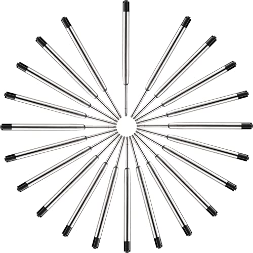 MengRan 9,9 cm Kugelschreiber-Ersatzminen für Parker-Stifte und Tactical Pen, medium, Metall-Kugelschreibermine, schwarze Tinte, 20 Stück. von MengRan