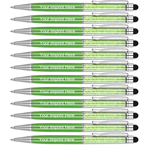 Personalisierter 2-in-1 Kristall-Eingabestift und Kugelschreiber mit Ihrem individuellen Logo oder Text (grün) von MengRan