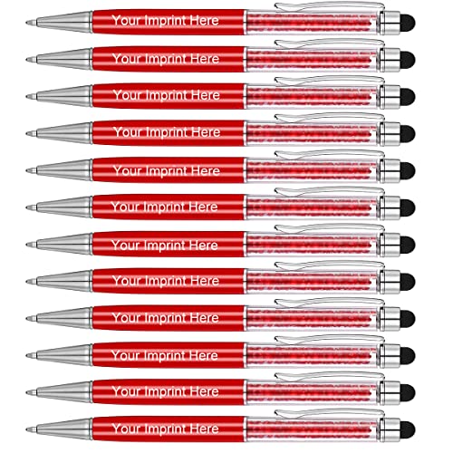 Personalisierte 2 in 1 Kristall Stylus Pen und Kugelschreiber mit Ihrem benutzerdefinierten Logo oder Text (rot) von MengRan