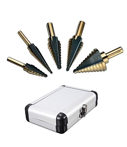 Mengshen Stufenbohrer 5 Pcs Set British System 1/4-1-3/8"3/16-7/8" 1/4-3/4"1/8-1/2" 3/16-1/2", HSS Titan beschichtet Dreiecksschaft Multifunktion Pagodenbohrer Mengshen Stufenbohrer 5 Pcs Set British System 1/4-1-3/8"3/16-7/8" 1/4-3/4"1/8-1/2" 3/16-1/2", HSS Titan beschichtet Dreiecksschaft Multifunktion Pagodenbohrer von Mengshen