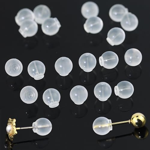 Komfort-Ohrring-Verschlüsse mit medizinischem TPE-Material, 30 Stück, weiche Sicherheitsverschlüsse, passend für alle Arten von Ohrringen (6,6 mm Durchmesser) von Meniala