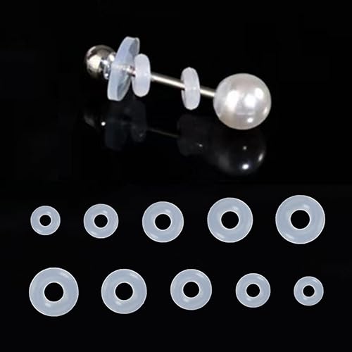 Silikon-Ohrring-Stützverschlüsse, transparente Stabilisatorscheiben, 3–7 mm Anti-Droop-Ringe für gepiercte Ohren, Ohrläppchen-Stützflicken, verhindert Herunterfallen und Dehnen (7 mm Ring) von Meniala