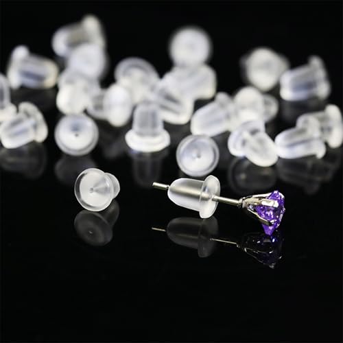 Silikon-Ohrring-Verschlüsse, 200 Stück, transparent, hypoallergen, Stopper für Ohrstecker, Pfosten, Reifen, Fischhaken-Ohrringe Silikon-Ohrring-Verschlüsse, 200 Stück, transparent, hypoallergen, Stopper für Ohrstecker, Pfosten, Reifen, Fischhaken-Ohrringe von Meniala