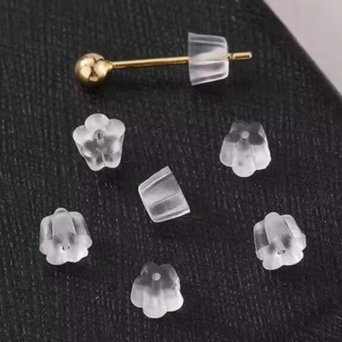 Transparente Silikon-Ohrring-Verschlüsse, hypoallergen, Ersatz-Stopper für Ohrstecker, Kreolen, Fischhaken-Ohrringe, 200 Stück Transparente Silikon-Ohrring-Verschlüsse, hypoallergen, Ersatz-Stopper für Ohrstecker, Kreolen, Fischhaken-Ohrringe, 200 Stück von Meniala