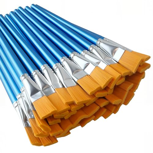 40 Stück flache Pinsel, 2,5 cm große Acryl-Pinsel für Aquarell, Ölmalerei, Acryl, großer Pinsel für Ölfarbe und Körpermalerei, Handwerk, Steinmalerei 40 Stück flache Pinsel, 2,5 cm große Acryl-Pinsel für Aquarell, Ölmalerei, Acryl, großer Pinsel für Ölfarbe und Körpermalerei, Handwerk, Steinmalerei von Menintog