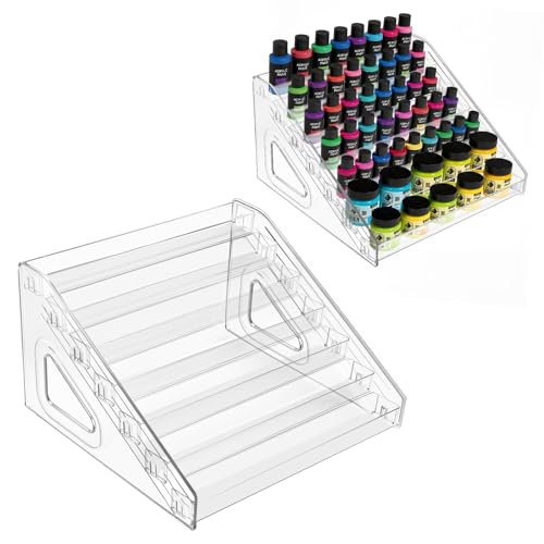 Menintog Acrylfarben-Organizer (7 Ebenen), Organizer und Aufbewahrung, Farbflaschen-Organizer, Nagellack-Halter, Bastelhalter für Alkoholtinten und Lebensmittelfarbe (transparent) von Menintog