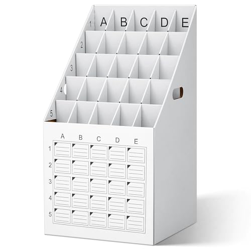 Menkxi 1 Packung mit 25 Schlitzen, vertikaler Blaupappen-Aufbewahrungs-Organizer, Wellpappe, Aktenschrank mit Beschriftungsraster für Büro, Schule, Poster, Karte, Geschenkverpackung, Architektonisches Menkxi 1 Packung mit 25 Schlitzen, vertikaler Blaupappen-Aufbewahrungs-Organizer, Wellpappe, Aktenschrank mit Beschriftungsraster für Büro, Schule, Poster, Karte, Geschenkverpackung, Architektonisches von Menkxi