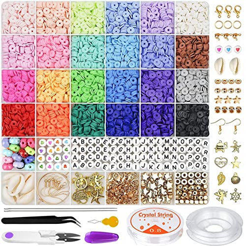 Menmamenma 6000Pcs Clay Beads Kit, Bracelet Making Kit 6mm Round Polymer Clay Bead Set Flat Heishi Beads for Kids Adults DIY Jewelry Bracelets Necklace Earring Menmamenma 6000Pcs Clay Beads Kit, Bracelet Making Kit 6mm Round Polymer Clay Bead Set Flat Heishi Beads for Kids Adults DIY Jewelry Bracelets Necklace Earring von Menmamenma