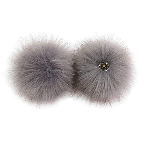 Mentin DIY, 15 cm, Kunstfuchs, Bommel, Fluffy, mit Knopf, für Strickhut, Kleidung, Schuhe, Tasche (11#) von Mentin