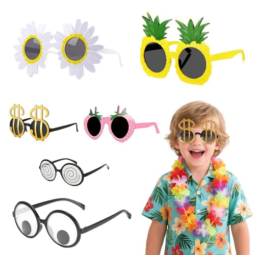 Menwings 6 Paar lustige sonnenbrille, Hawaiian partybrille, sonnenbrille festival, brille party sonnenbrille von Menwings