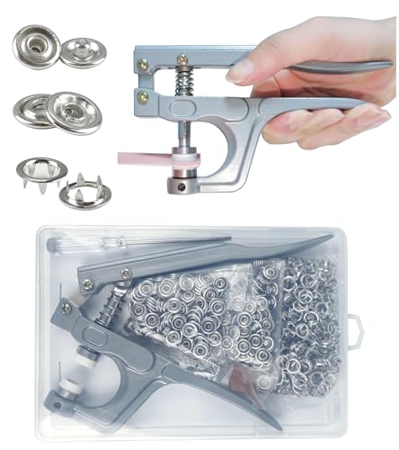 Menylon 200 Sets 9,5 mm Druckknopf-Set mit Druckknopfzange – rostbeständige Metallknöpfe für Stoff, Kleidung, Regenmäntel, Baby-Lätzchen und DIY Nähen Menylon 200 Sets 9,5 mm Druckknopf-Set mit Druckknopfzange – rostbeständige Metallknöpfe für Stoff, Kleidung, Regenmäntel, Baby-Lätzchen und DIY Nähen von Menylon