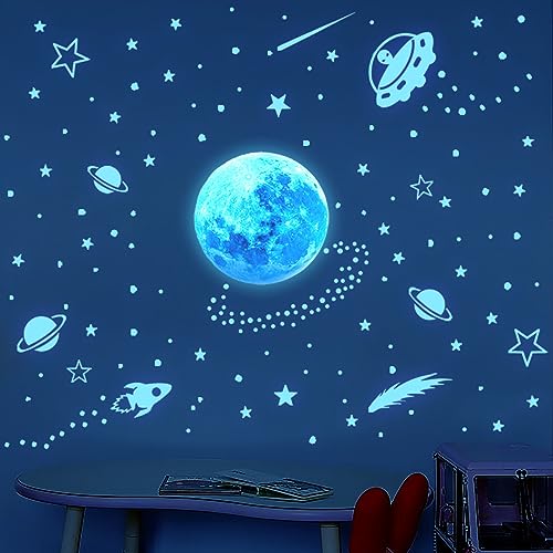 MeoZynxadril Leuchtsterne Kinderzimmer, Fluoreszierend Wandaufkleber, Planeten Wandsticker Leuchtaufkleber, Leuchtsterne Selbstklebend, für Kinderzimmer Schlafzimmer Dekorative Aufkleber MeoZynxadril Leuchtsterne Kinderzimmer, Fluoreszierend Wandaufkleber, Planeten Wandsticker Leuchtaufkleber, Leuchtsterne Selbstklebend, für Kinderzimmer Schlafzimmer Dekorative Aufkleber von MeoZynxadril