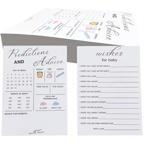 100 Karten für frischgebackene Eltern zum Ausdrucken von Party-Baby-Vorhersage- und Ratschlägen – Baby-Badespiel, Segen für Mama und Papa, Geschlecht offenbarendes Mädchen oder Jungen 100 Karten für frischgebackene Eltern zum Ausdrucken von Party-Baby-Vorhersage- und Ratschlägen – Baby-Badespiel, Segen für Mama und Papa, Geschlecht offenbarendes Mädchen oder Jungen von Meonua