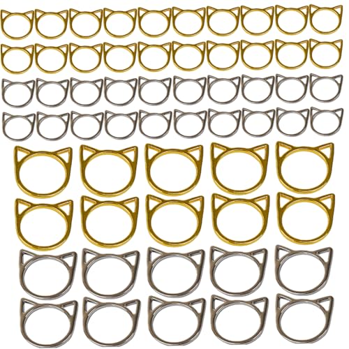 Metallstichmarkierungen, 60 Prozent süße Katzenstichmarker, wiederverwendbare Gold- und Silberhäkeln der Häkelverriegelungsmarke für Strickennähwerkzeuge von Meooyo