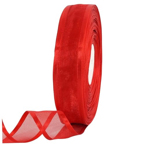 Ribbon für Geschenkverpackung 1 Zoll x 24 Yards Rotes Weihnachtsbur Funny DIY Party Requibles wiederverwendbar für Ornamente Valentinstag Geschenk Hochzeit Hochzeit von Meooyo
