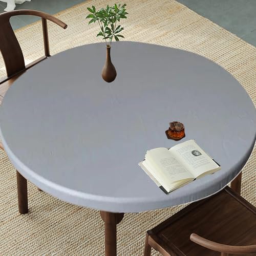 Runde angepasste Tischdecke mit elastischer 19-22 '' Durchmesser Tischtuch runde Abdeckung wasserdicht, öl- und fleckresistenter Tischabdeckung für Familienmahlzeiten zu Partys Runde angepasste Tischdecke mit elastischer 19-22 '' Durchmesser Tischtuch runde Abdeckung wasserdicht, öl- und fleckresistenter Tischabdeckung für Familienmahlzeiten zu Partys von Meooyo