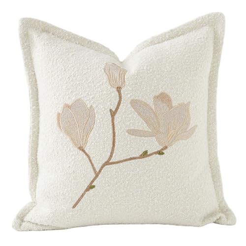 Throw -Kissen -Cover, 20x20 Magnolia Jacquard Stickkissen Kissen Covers, einfache und Moderne Couch -Kissenbezug für Couch -Sofa -Bett Wohnzimmerdekoration von Meooyo