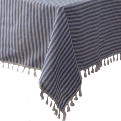 Tischdecke, 47x63 pleite Baumwollwäsche -Tischdecke mit Fringe Boho -Leinen -Tischdecken für Rechtecktische wasserdichtes Waschkleid für Küchenessen im Freien im Freien Tischdecke, 47x63 pleite Baumwollwäsche -Tischdecke mit Fringe Boho -Leinen -Tischdecken für Rechtecktische wasserdichtes Waschkleid für Küchenessen im Freien im Freien von Meooyo