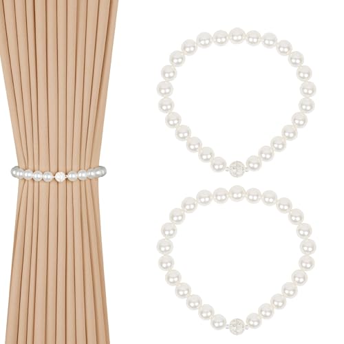 Magnetische Vorhang-Raffhalter, Perlenvorhang-Raffhalter, dekorative Vorhanghalter für Fensterdekoration, 2 Stück Magnetische Vorhang-Raffhalter, Perlenvorhang-Raffhalter, dekorative Vorhanghalter für Fensterdekoration, 2 Stück von Meplait