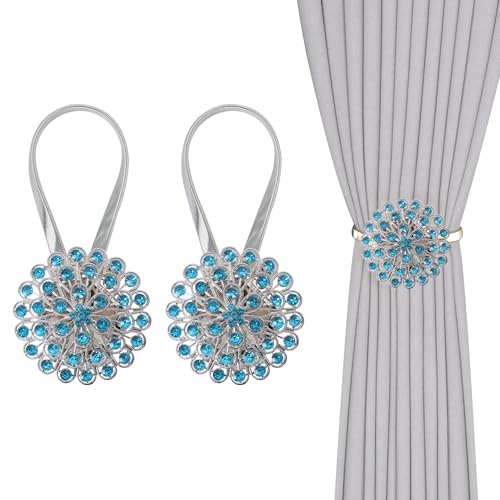 Meplait 2 Pack magnetische Vorhangträger, Vorhangträger Glitzernde Kristallblume Vorhangträger Magnetische Vorhangträger für Vorhänge Meplait 2 Pack magnetische Vorhangträger, Vorhangträger Glitzernde Kristallblume Vorhangträger Magnetische Vorhangträger für Vorhänge von Meplait