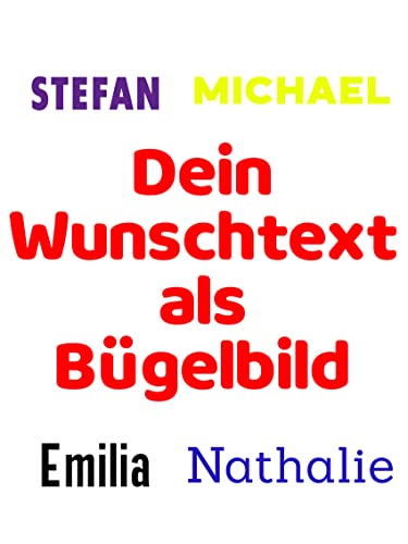 Bügelbild Wunschname für Textilien - Kinder Bügelbild Wunschtext Name selbst bedrucken. Bügelbilder selbst gestalten. Namensaufkleber Textilien. Bügelfolie für Kleidung. Namen zum aufbügeln von Merchfy