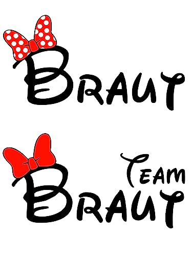 Bügelbild für JGA Hochzeit T-Shirt Braut und Ihr Team Maus Junggesellenabschied Party von Merchfy