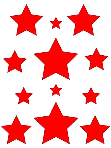 Bügelbilder für Kinder & Erwachsene 12 Sterne 5 cm bis 2 cm kleine Bügelsticker Aufbügler Applikationen für Stoffe Textilien zum Aufbügeln und selbst bedrucken von Merchfy