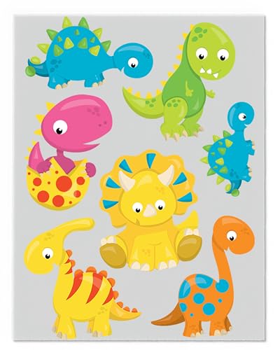 Dinosaurier Bügelbilder-Set – Verschiedene Motive und Größen auf A4-Bogen – Zum Selbstgestalten von Textilien für Kinder & Erwachsene D29 von Merchfy