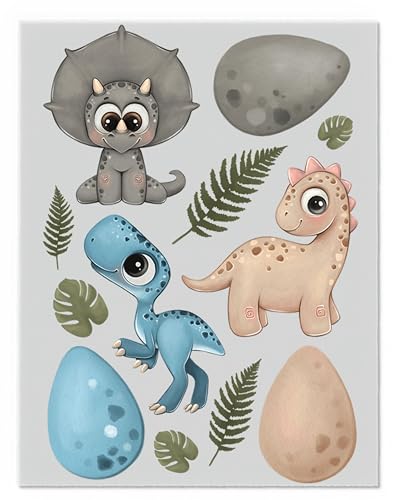 Dinosaurier Bügelbilder-Set – Verschiedene Motive und Größen auf A4-Bogen – Zum Selbstgestalten von Textilien für Kinder & Erwachsene D75 von Merchfy