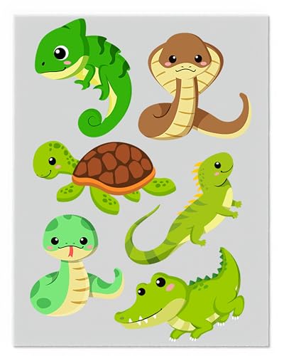 Reptilien Bügelbilder-Set – Verschiedene Motive und Größen auf A4-Bogen – Zum Selbstgestalten von Textilien für Kinder & Erwachsene Reptilien Bügelbilder-Set – Verschiedene Motive und Größen auf A4-Bogen – Zum Selbstgestalten von Textilien für Kinder & Erwachsene von Merchfy
