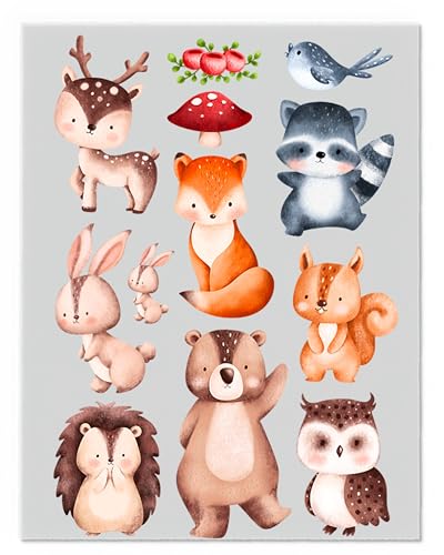 Tiere Bügelbilder-Set – Verschiedene Motive und Größen auf A4-Bogen – Zum Selbstgestalten von Textilien für Kinder & Erwachsene D55 von Merchfy