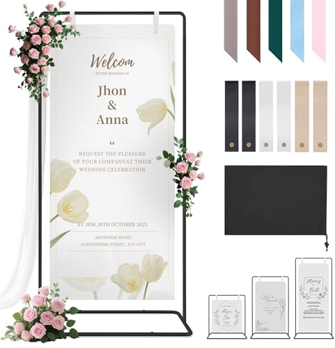 Hochzeits-Willkommensschilder-Ständer – verstellbare Staffelei für Hochzeitsschilder, Ständer und Sitztafeln, Metall-Staffelei für Schilder, Empfang, schwarz, Willkommensschild-Halter für Party Hochzeits-Willkommensschilder-Ständer – verstellbare Staffelei für Hochzeitsschilder, Ständer und Sitztafeln, Metall-Staffelei für Schilder, Empfang, schwarz, Willkommensschild-Halter für Party von Mercijzyasang