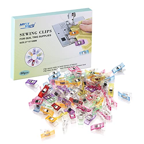 80 Stoffklammern Wonder Clips Mehrfarbig Nähen Zubehöre Kunststoff Patchwork Buckle Multi-Use Nähmaschinenhelfer Kurzwaren (80 Mischung) von Mercy World