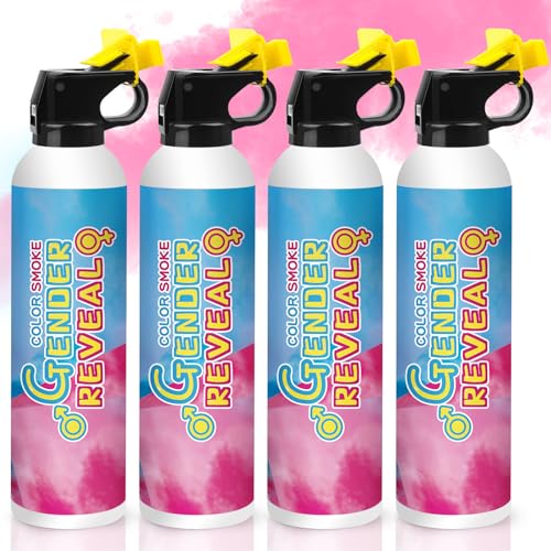 Merear Gender Reveal Feuerlöscher, 4 Packungen, Geschlechtsoffenbarungsideen, Party-Idee für Mädchen, Baby-Enthüllung, Dekoration (Rosa) von Merear