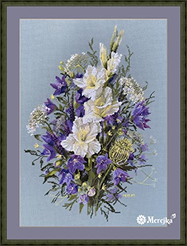 Merejka K-223 The White Sword Lily, Baumwolle, mehrfarbig, 39 x 27 cm von Merejka