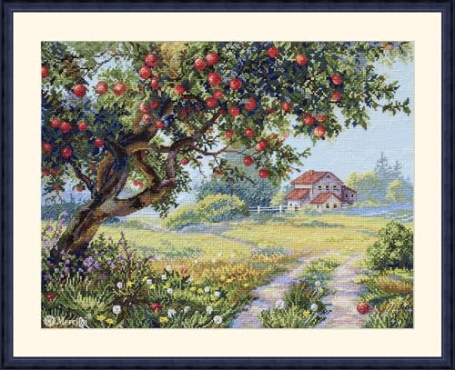 Merejka K-255 Kreuzstich-Set, Motiv: Der alte Apfelbaum, Baumwolle, mehrfarbig, 29,5 x 38,5 cm Merejka K-255 Kreuzstich-Set, Motiv: Der alte Apfelbaum, Baumwolle, mehrfarbig, 29,5 x 38,5 cm von Merejka