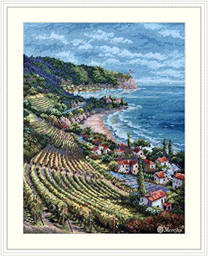 Merejka Kreuzstich-Set, Motiv: Küstenansicht Merejka Kreuzstich-Set, Motiv: Küstenansicht von Merejka