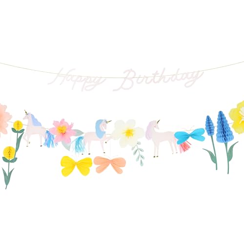 Meri Meri Wiese Einhörner Party Girlande (1 Stück), wiederverwendbares Einhorn-Banner, einfach aufzuhängen, 30,5 cm, inklusive überschüssiger Schnur von Meri Meri