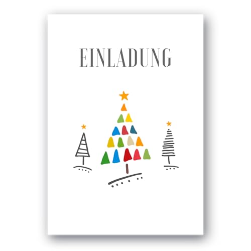 Meridian Design Einladung Weihnachten, Klappkarten im 10er Set mit Briefumschlag, Einladungskarten zu Weihnachten in Premium Qualität, kreative Einladung zur Weihnachtsfeier von Meridian Design