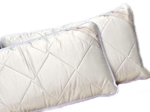 Merino Wool 2er Set Kissen Kopfkissen Wolle Kissen 100% Merinowolle + 100% Baumwolle Schlafkissen Woolmark / 2 x Pillow (40 x 75 cm) von Merino Wool