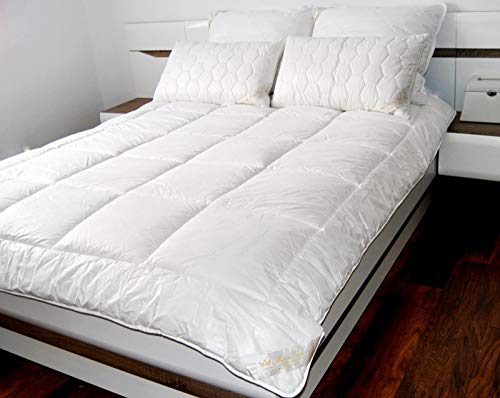 Set mit 2 Wolldecken Merinoschafwolle, Bettwäsche-Set aus Merinowolle, Doppelbettdecke, Baumwolle und Wolle, Weiß, 2 Bettdecken, Sommer-Tog, mittelschwer, Ganzjahresdecke 140 x 200 cm Set mit 2 Wolldecken Merinoschafwolle, Bettwäsche-Set aus Merinowolle, Doppelbettdecke, Baumwolle und Wolle, Weiß, 2 Bettdecken, Sommer-Tog, mittelschwer, Ganzjahresdecke 140 x 200 cm von Merino Wool